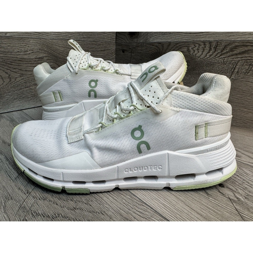 On Cloud Cloudnova 2 Womens 7.5 White Sage Athletic Sneaker Shoes